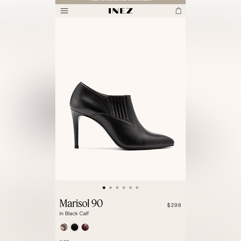 INEZ Marisol 90 Black Calf Leather High-Heel Bootie